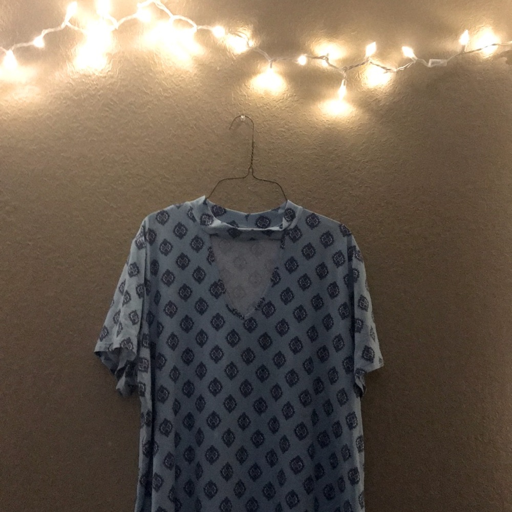 blue, keyhole dress